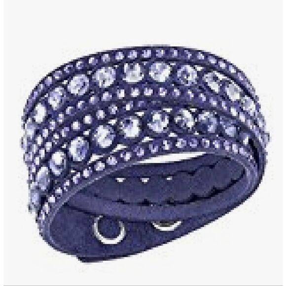 Swarovski Slake Mauve Purple Dot Wrap Bracelet with double snap closure NWT - Picture 3 of 4